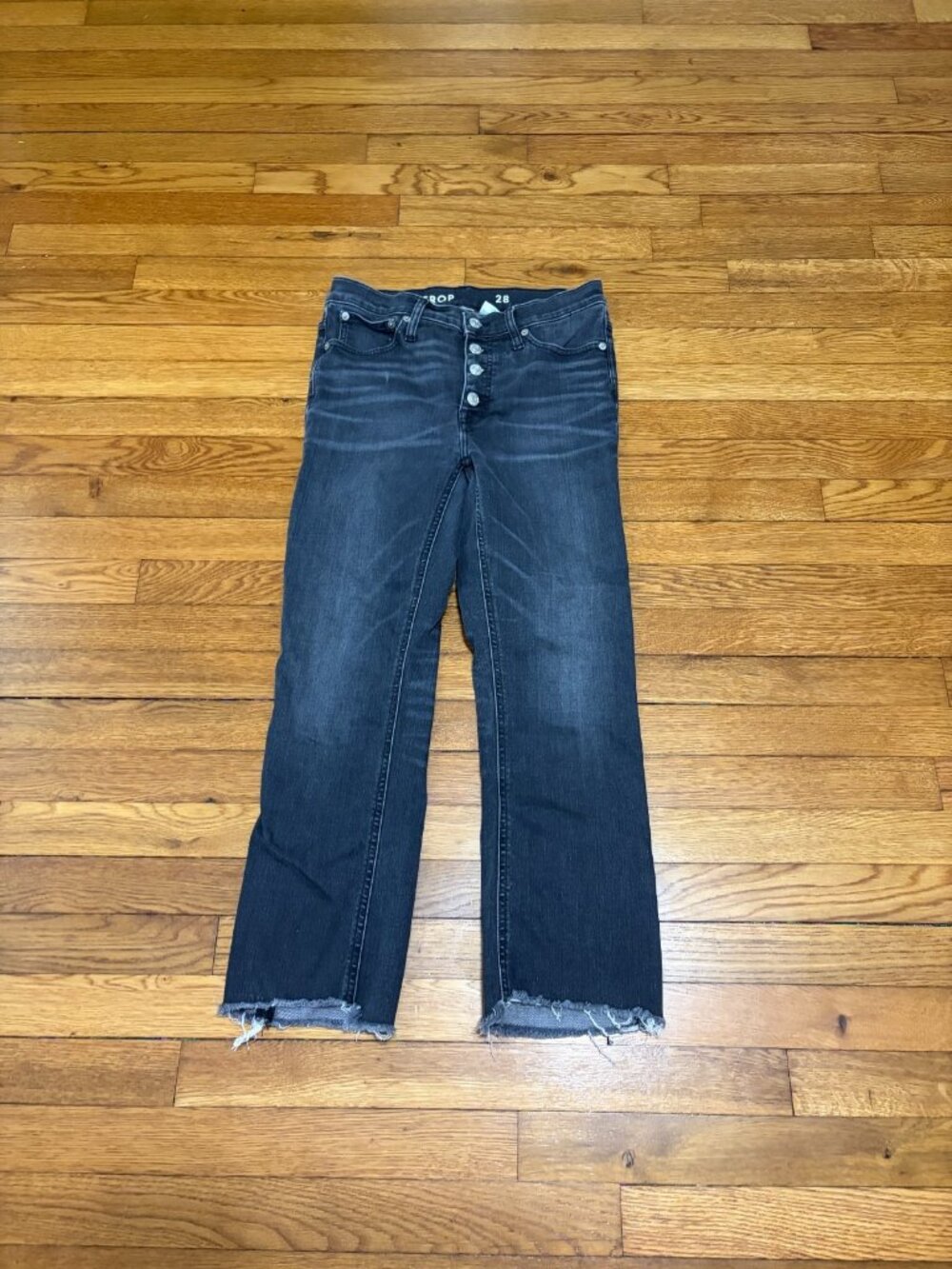 J. Crew Womens Billie Demi Boot Crop Jeans Size 28 Faded Black Stretch Denim